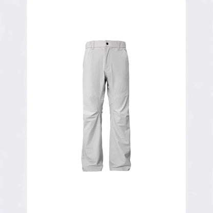 Men's straight leg casual trousers in army green with a mid waist and elasticated back.
