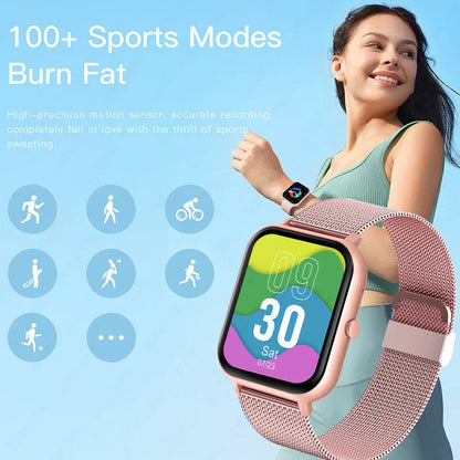 ZL54C smart watch in black with AMOLED screen displaying heart rate and blood pressure metrics