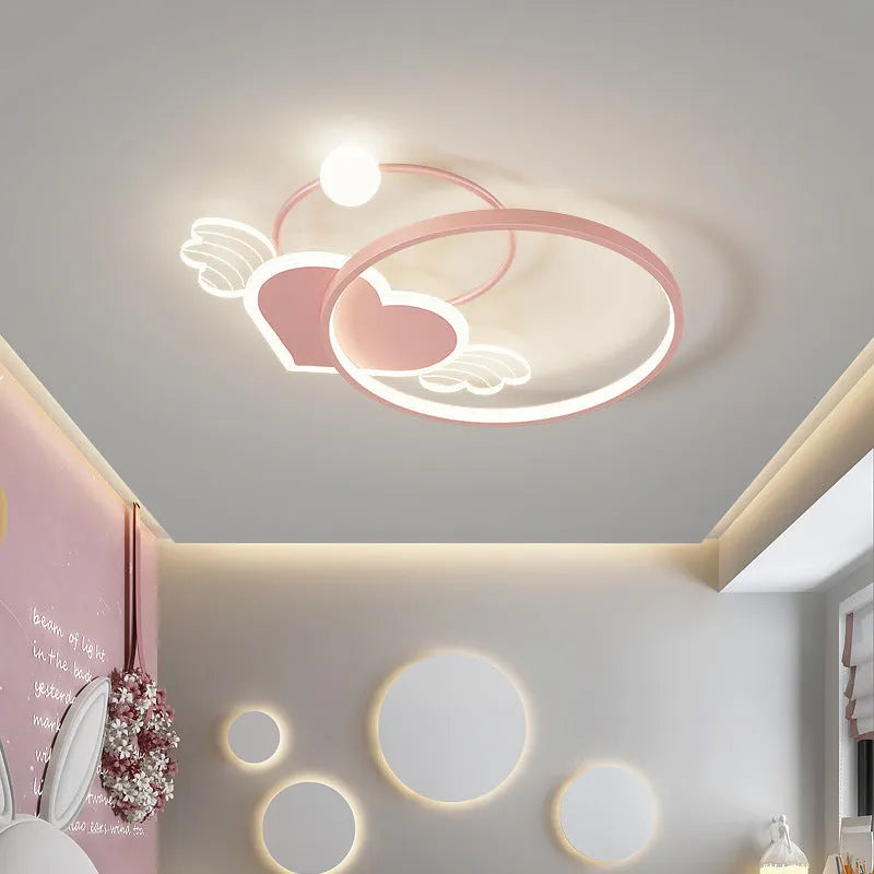 Children's bedroom ceiling lamp with moon star cloud design and adjustable LED lighting in blue colour option