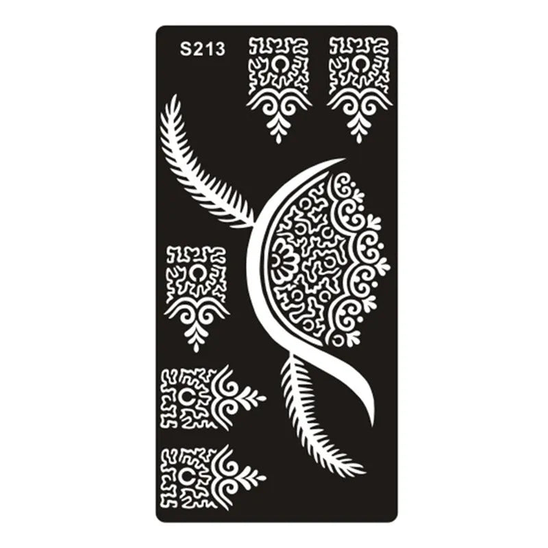 Hollow geometric tattoo template sticker on water transfer paper, Southeast Asian style design.