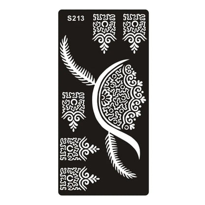 Hollow geometric tattoo template sticker on water transfer paper, Southeast Asian style design.