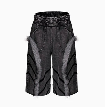 Korean style sleeveless tank top with hooded collar and zippered front paired with matching trousers