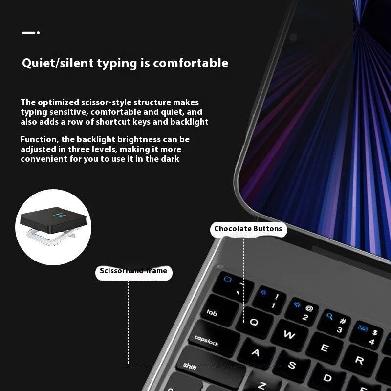 iPad Bluetooth keyboard with magnetic protective cover in five colour options for iPad Pro and iPad Air tablets