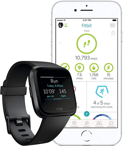 Black waterproof smart watch with heart rate monitoring on a silicone strap