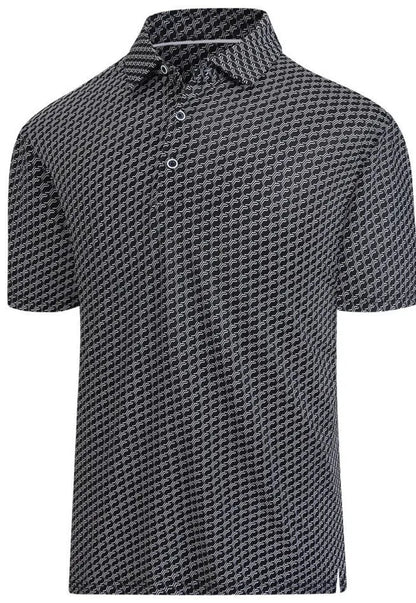 Men's short sleeve t-shirt with 3D printed pattern and silver zip decorations on polyester mesh fabric