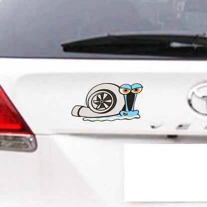 Reflective cartoon snail car sticker decal measuring 12cm by 8cm
