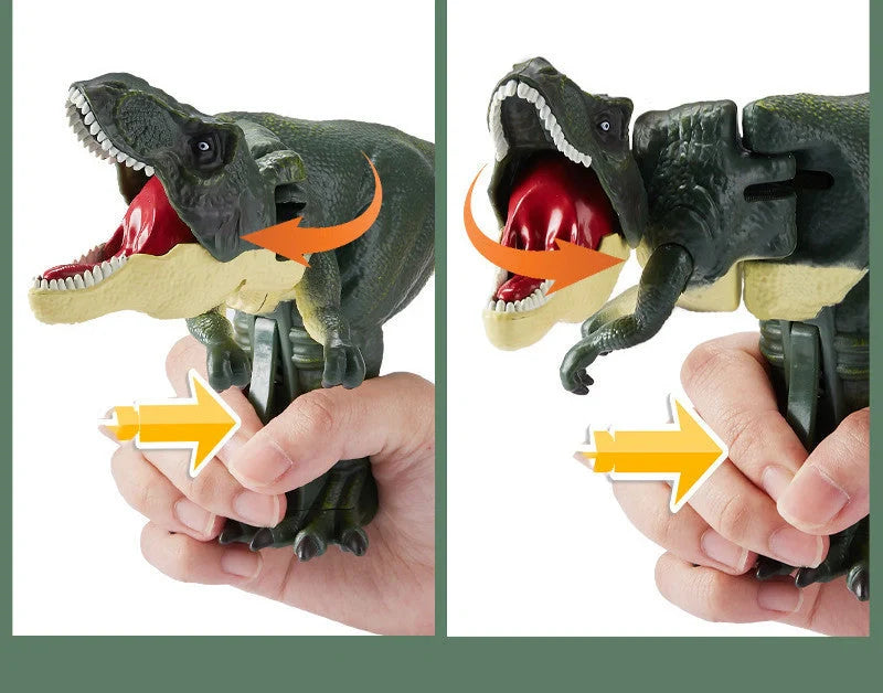 Battery-free green telescopic spring swing dinosaur toy for children