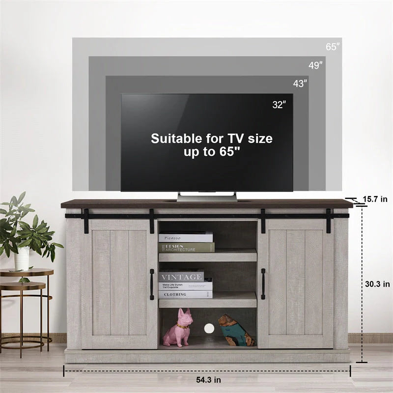 Vintage wooden TV cabinet in khaki, perfect for living room storage and decor