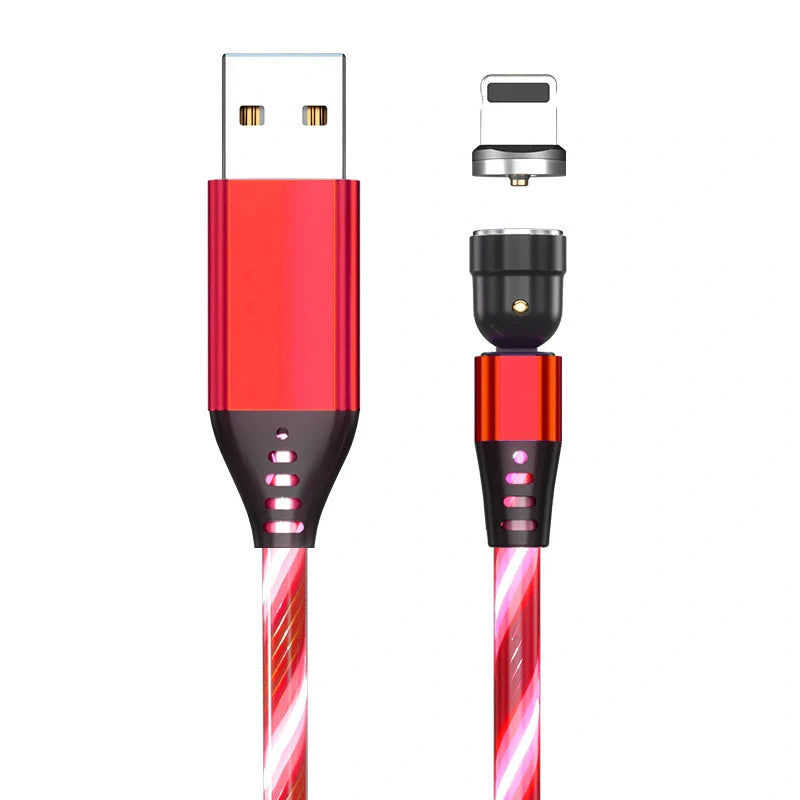 540 Rotate Luminous Magnetic Cable with LED lights and fast charging