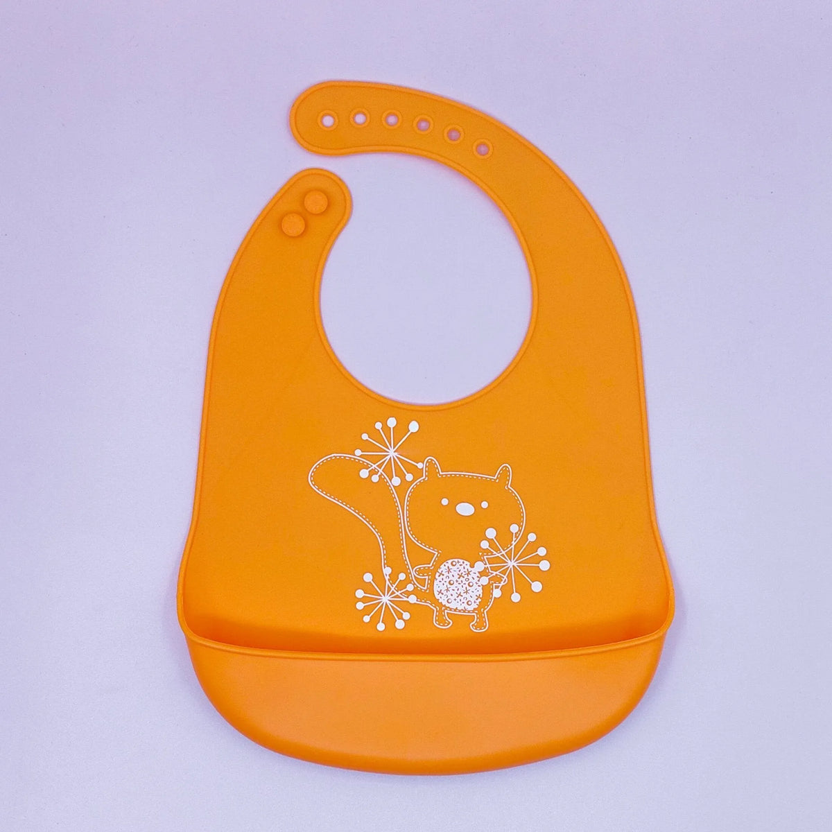 Silicone baby bib with cartoon print, waterproof and antifouling, for ages 0-6 years