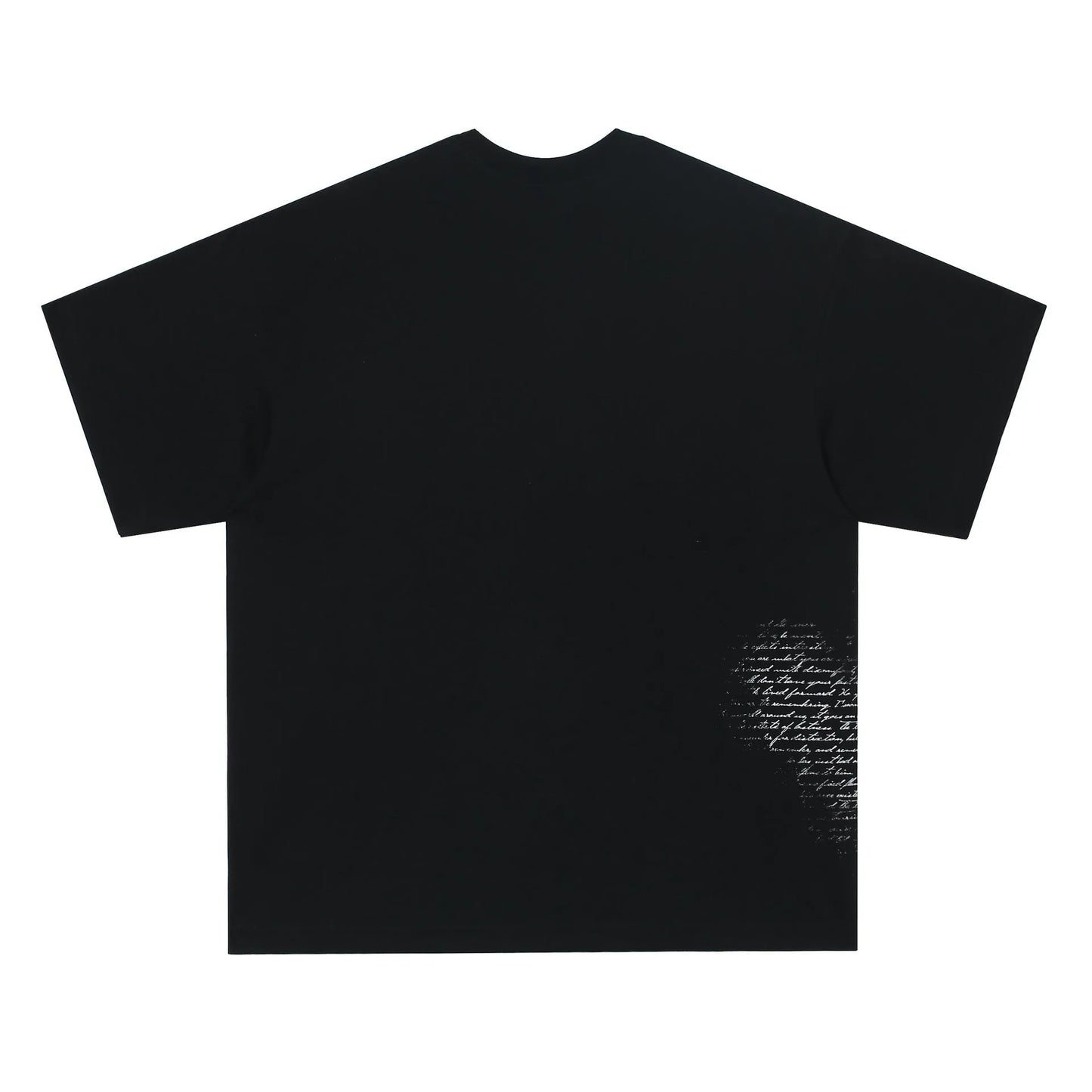Black and white pure cotton t-shirt with retro hip hop gothic letter pattern