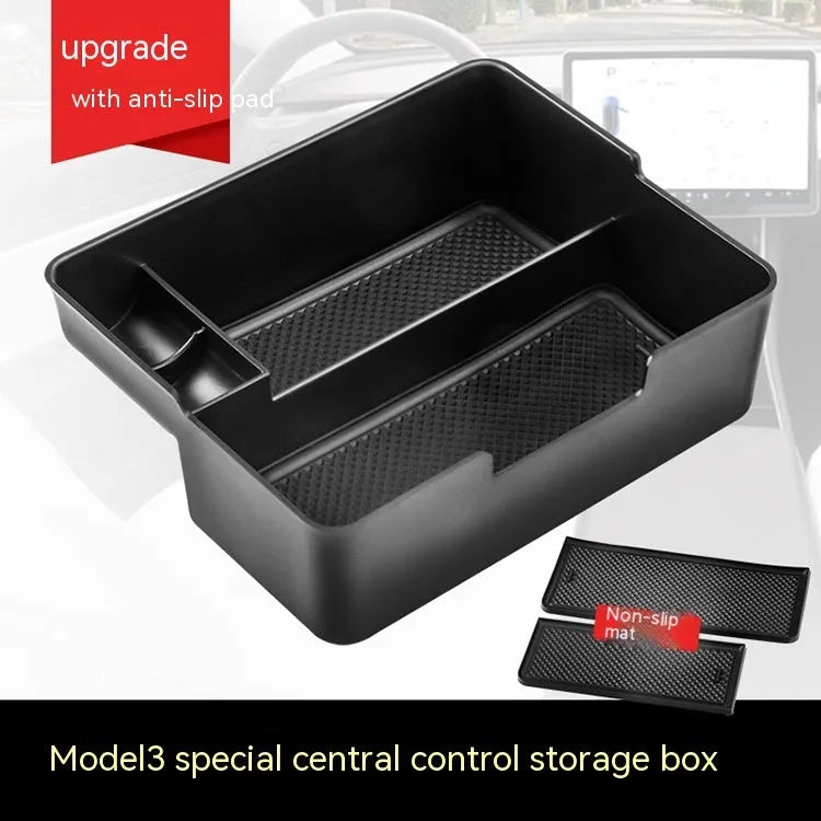 Tesla Model 3 and Model X/S centre console storage box retrofit organiser with plastic construction