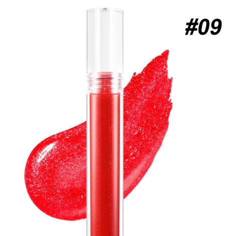 15 Colour Laser Lip Lacquer tubes showing waterproof formula with laser powder technology