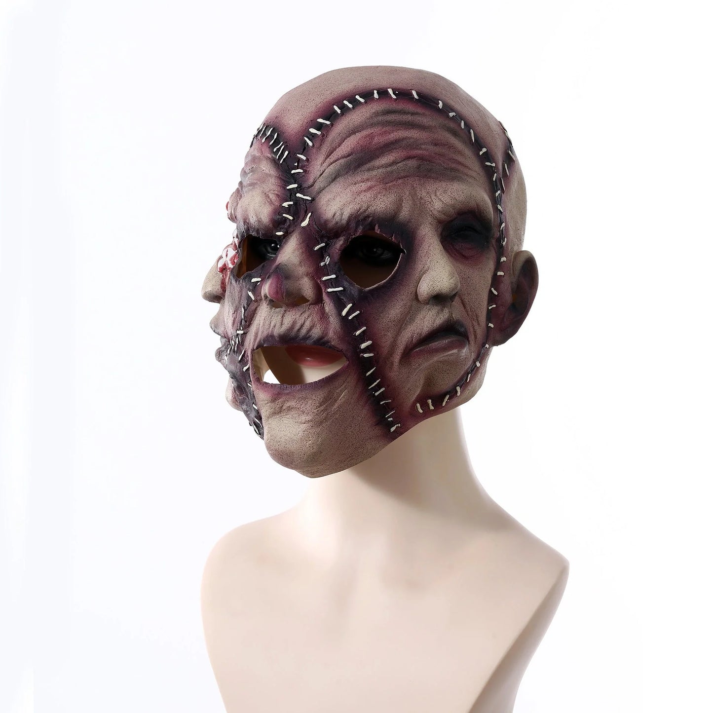 Three-sided grimace horror mask made from 100% natural latex for Halloween and cosplay