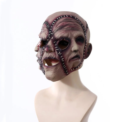 Three-sided grimace horror mask made from 100% natural latex for Halloween and cosplay