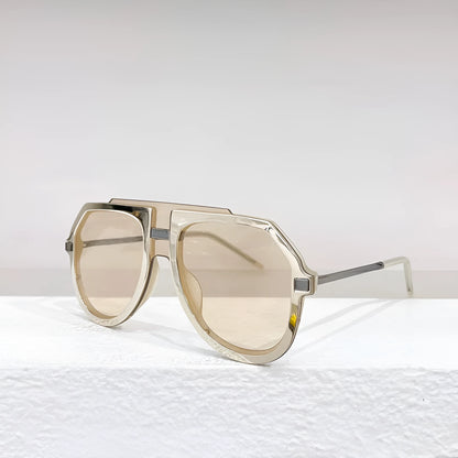 Women's fashion sunglasses with black leopard print pattern on large elliptical frame