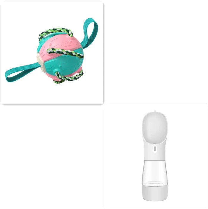 Versatile Frisbee-style dog toy with a unique shape-shifting design that transforms from a sphere to a flat Frisbee mid-flight, providing endless entertainment and exercise for your furry friend.