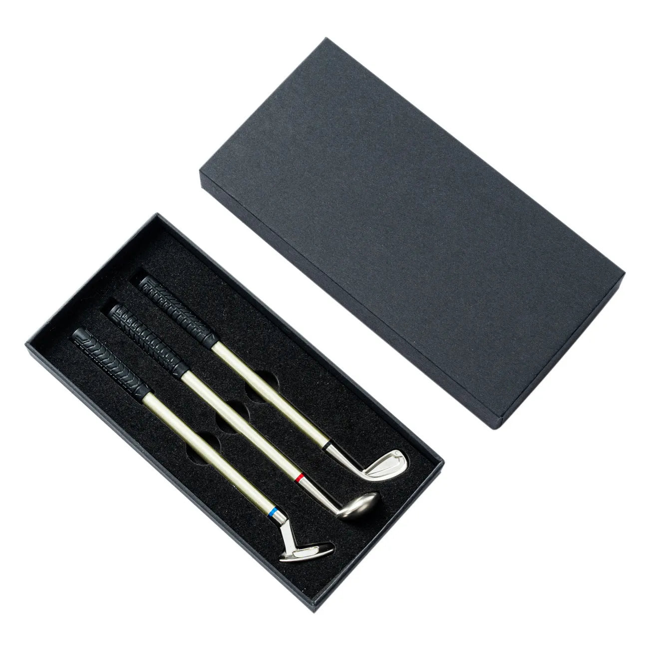 Three metal ballpoint pens with 0.7mm bullet-type points and normal ink refills