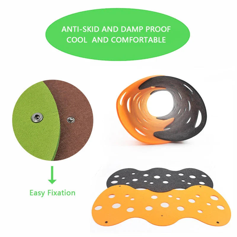 Cozy Cat Tunnel - Interactive Felt Hideout for Playful Felines with Peekaboo Design