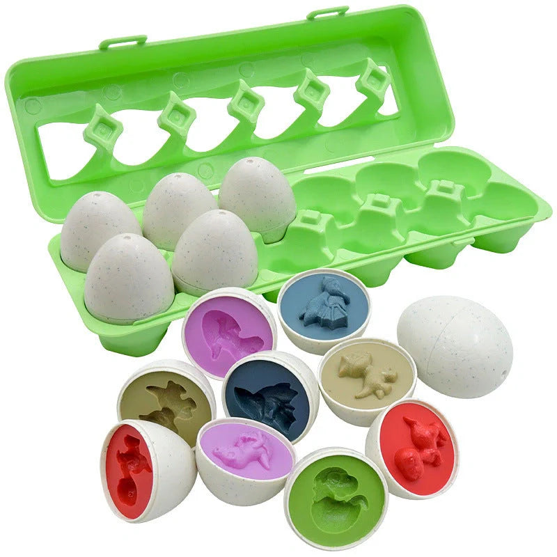 Educational smart egg toy for children with 12 shapes for sorting and matching