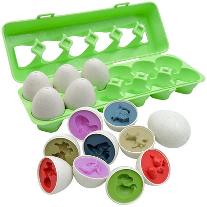 Educational smart egg toy for children with 12 shapes for sorting and matching