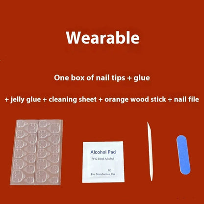 Short solid colour wear armour set with glue, 24 pieces per box, C005 with glue, marble pattern