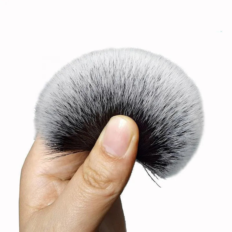 Black car detailing brush with soft pig hair bristles and PP plastic handle.