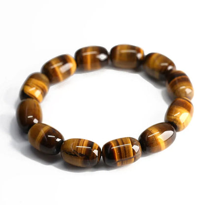 Natural yellow tigereye gemstone bracelet with ethnic constellation styling in two bead size options