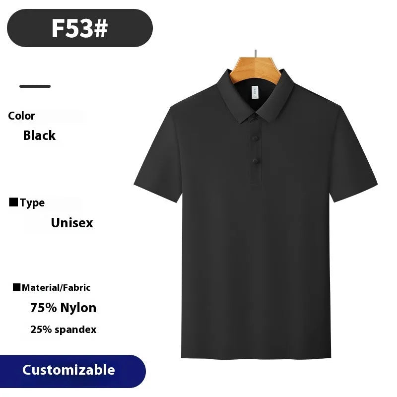 A man's loose-fit seamless polo shirt in sky blue, suitable for summer sports and leisure.