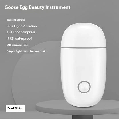 Pearl white skincare device with infrared and colour light functions, 15cm length