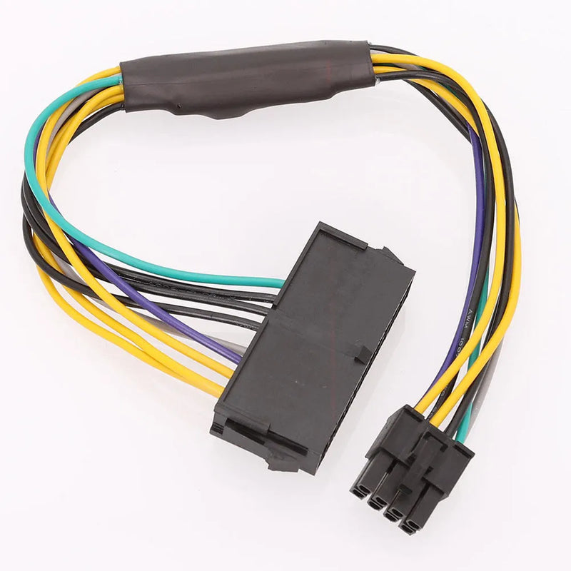 DELL Optiplex 3020 7020 9020 T1700 8 Pin Power Cord Adapter Cable, 30cm ATX 24P to 8P Line for H61/H81/Q77/Q87/B75/A75/Q75/Q65 Motherboards, Black All-Copper Tinned Wire, Supports 1000W High-Power PSU