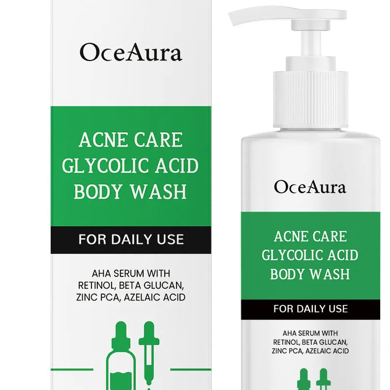 100ml shower gel bottle with glycolic acid and retinol for oily skin
