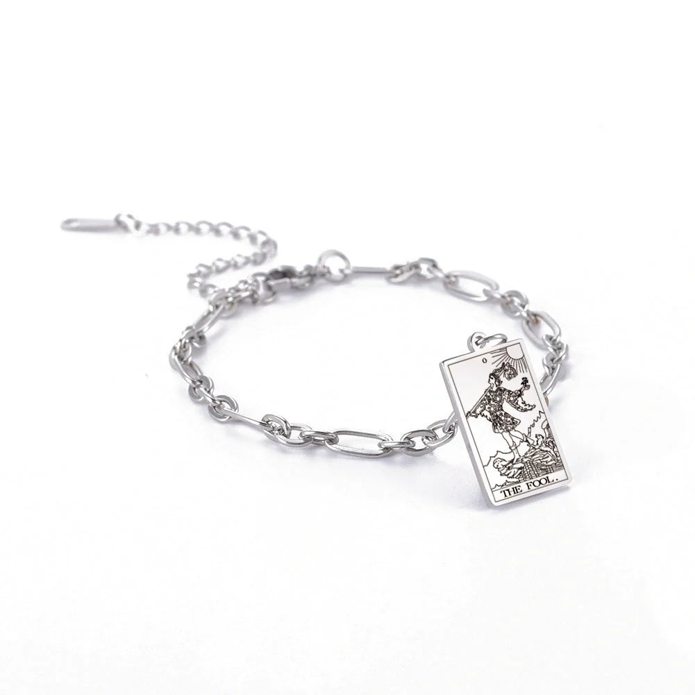 12 Tarot Card Series stainless steel bracelet with 18K gold plating