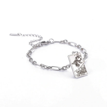 12 Tarot Card Series stainless steel bracelet with 18K gold plating