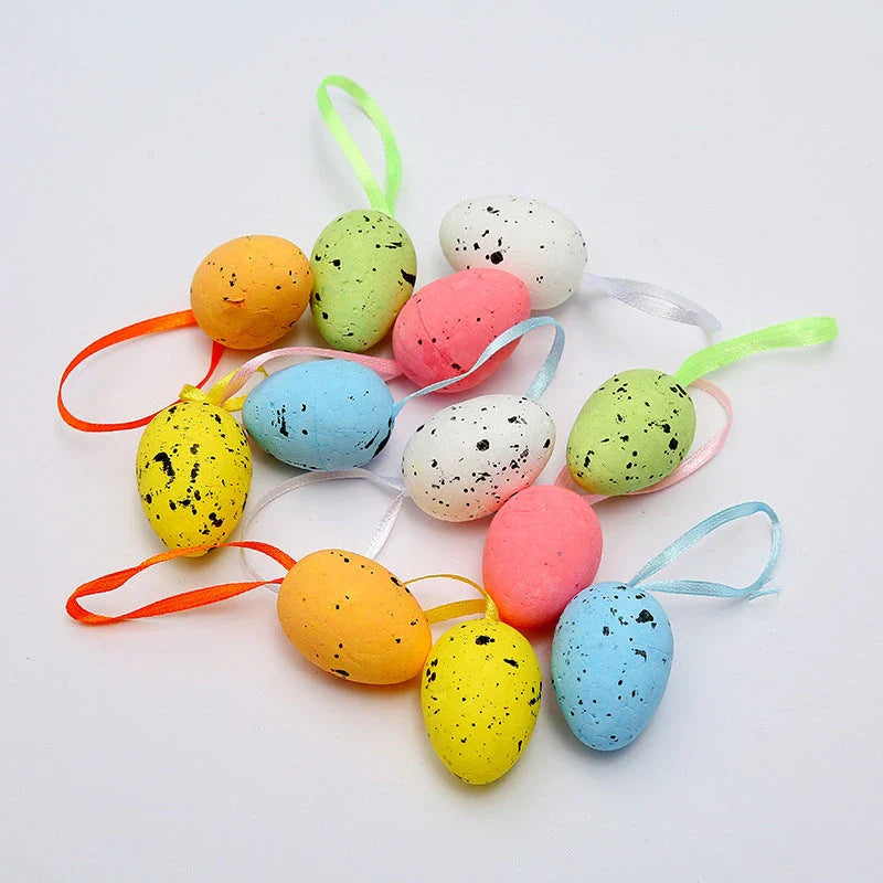 Colourful and vivid painted Easter egg ornaments in various sizes and styles, perfect for decorating Easter baskets, trees, and more.