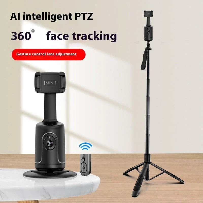 360 degree auto face tracking smartphone gimbal stabilizer with AI smart tracking and tripod for vlogging, live streaming, and video recording