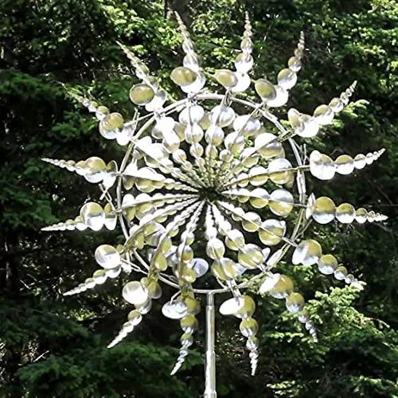 Homeenjoy UK Elegant and Enchanting Stainless Steel Outdoor Windmill Spinner for Stunning Garden Decor