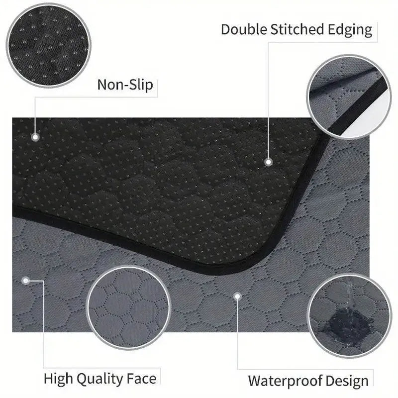 Pet Parents washable dog pee pads in grey and tan colours showing 18x24 inch size