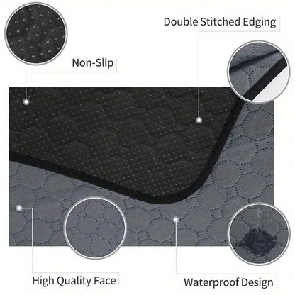 Pet Parents washable dog pee pads in grey and tan colours showing 18x24 inch size