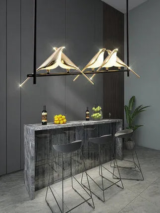 Modern aluminium alloy hall lamp chandelier with an adjustable 1-metre suspension and neutral light source, suitable for living rooms, bedrooms, corridors, or exhibition halls in a simple contemporary style.