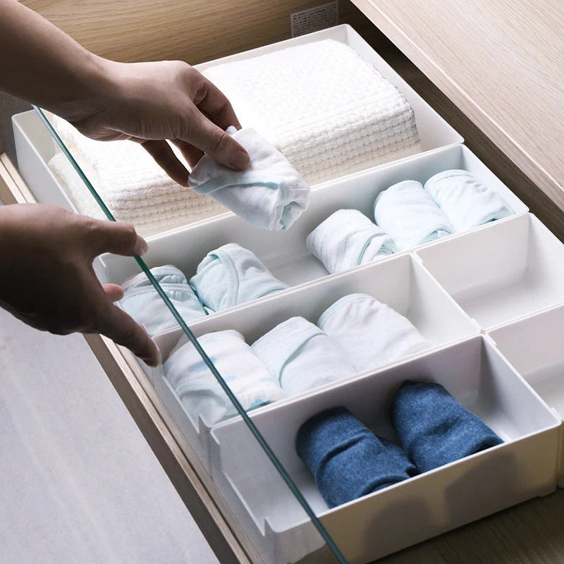 White ABS plastic combinable drawer sorting and finishing box for home organisation