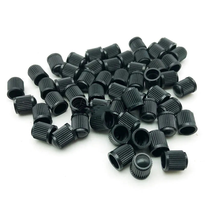 Tubeless Valve Black Plastic Rubber Screw-On American Mouth Ordinary Core Cavity for GM Models Car Tyre Valve Stem with Caps 100pcs or 200pcs