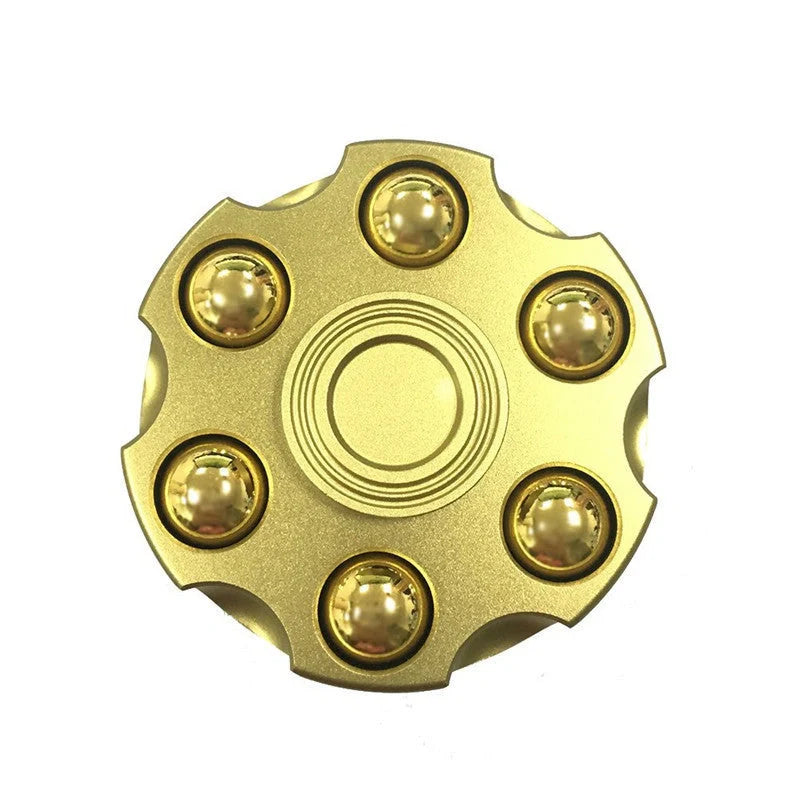 Brass gun revolver bullet fidget spinner with detachable rotating top