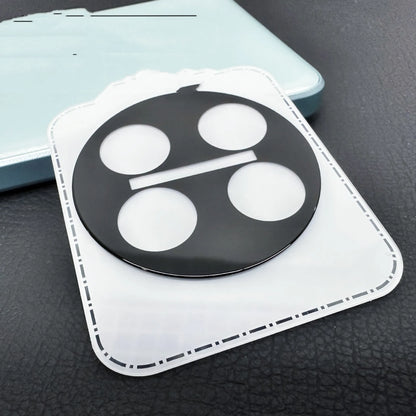 Tempered glass screen protector for OnePlus 12, Find N3, OnePlus 11 with large arc HD lens cutout and black ring.