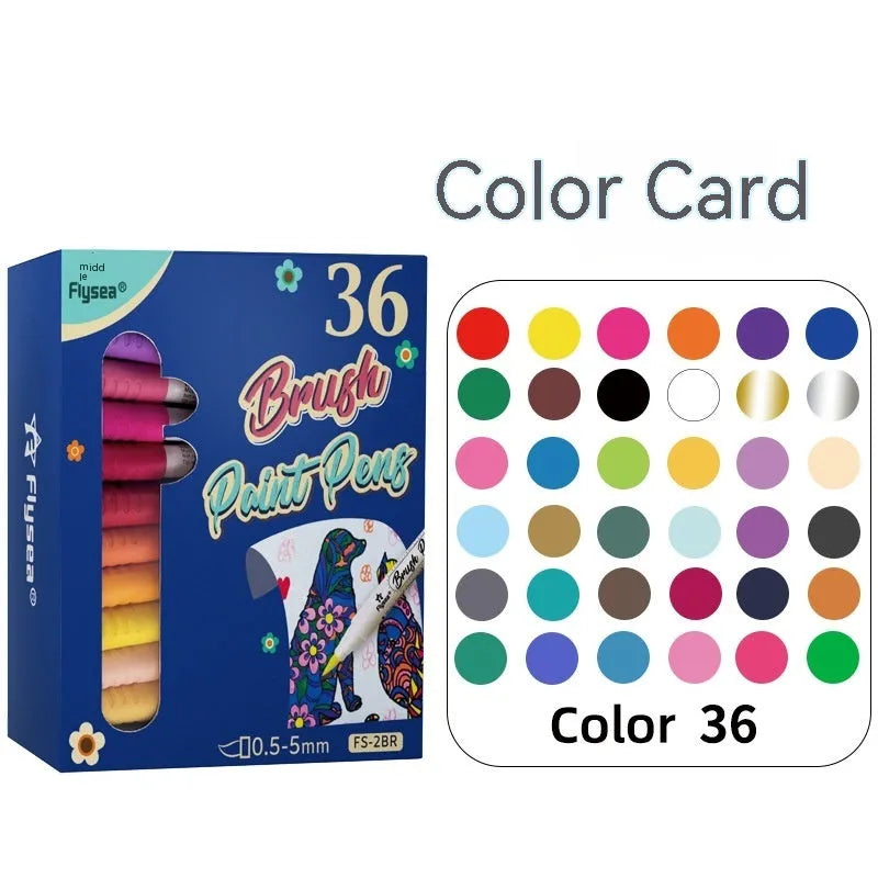 Soft head gouache pen set for hand painting and greeting card art in acrylic marker format
