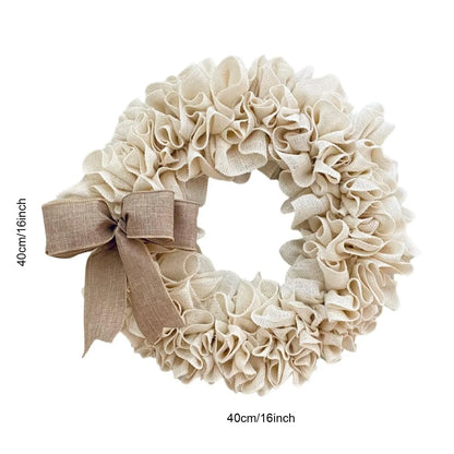 Linen garland door hanging decoration in modern simplicity style made from plastic cloth, single linen wreath for indoor display
