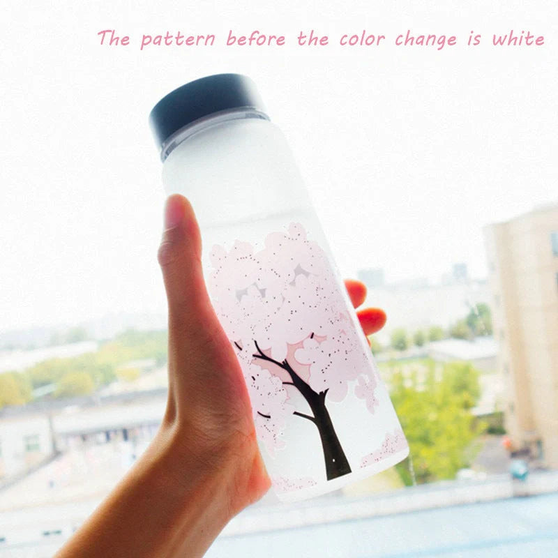 Colour changing glass water glass with high borosilicate body and food-grade lid