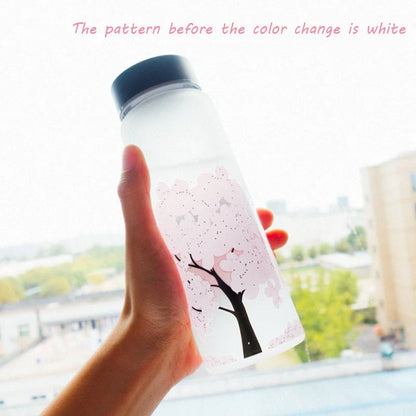 Colour changing glass water glass with high borosilicate body and food-grade lid