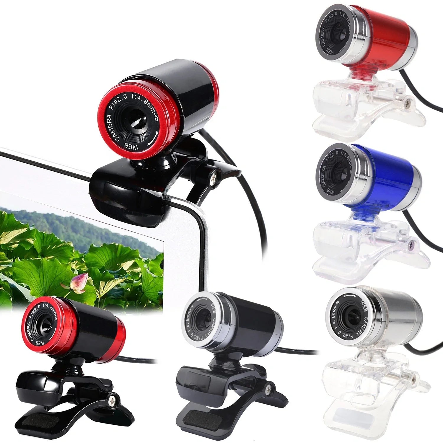 480P HD camera with high-quality glass lens in various colors