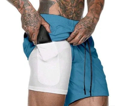 Premium compression shorts with pockets for men, perfect for gym and casual wear